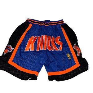 Blue and Orange Knicks Basketball Mitchel and ness  Shorts